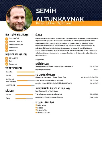 Beden Eğitimi Öğretmeni CV Örnekleri cv indir